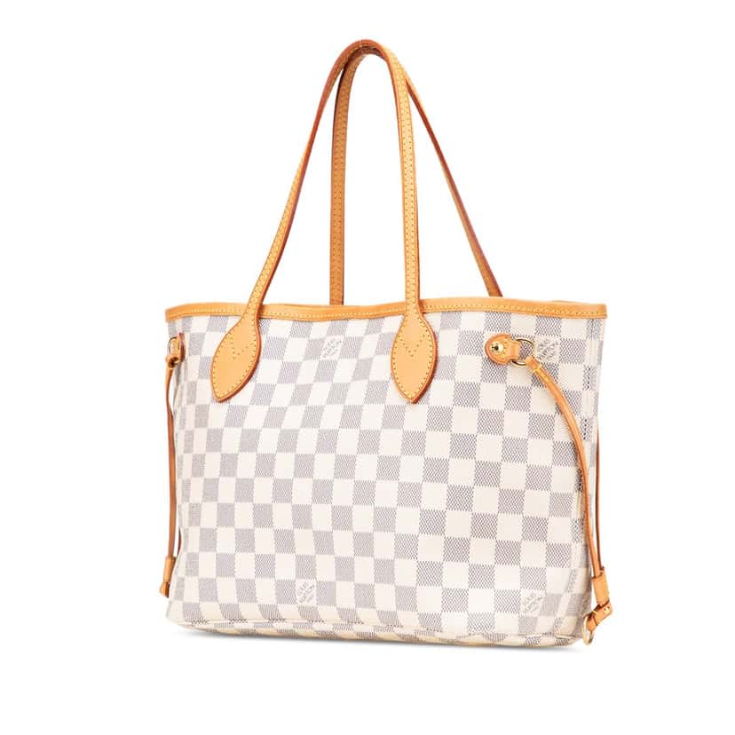 Louis Vuitton Damier Azur Neverfull PM White Canvas Good condition - Back View