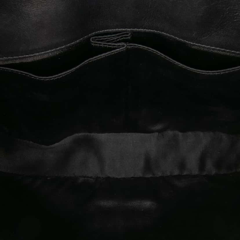 Chanel Quilted Lambskin Studded Metal Beauty Flap Black Leather Good condition - Model View