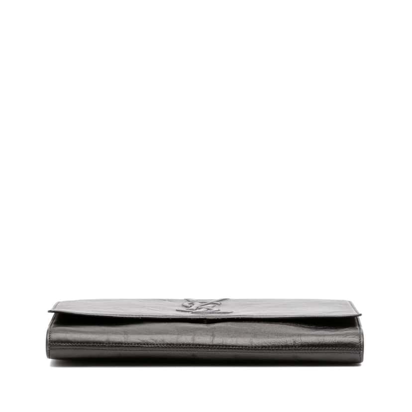 Yves Saint Laurent Textured Patent Belle de Jour Clutch Black Leather Good condition - Inside View