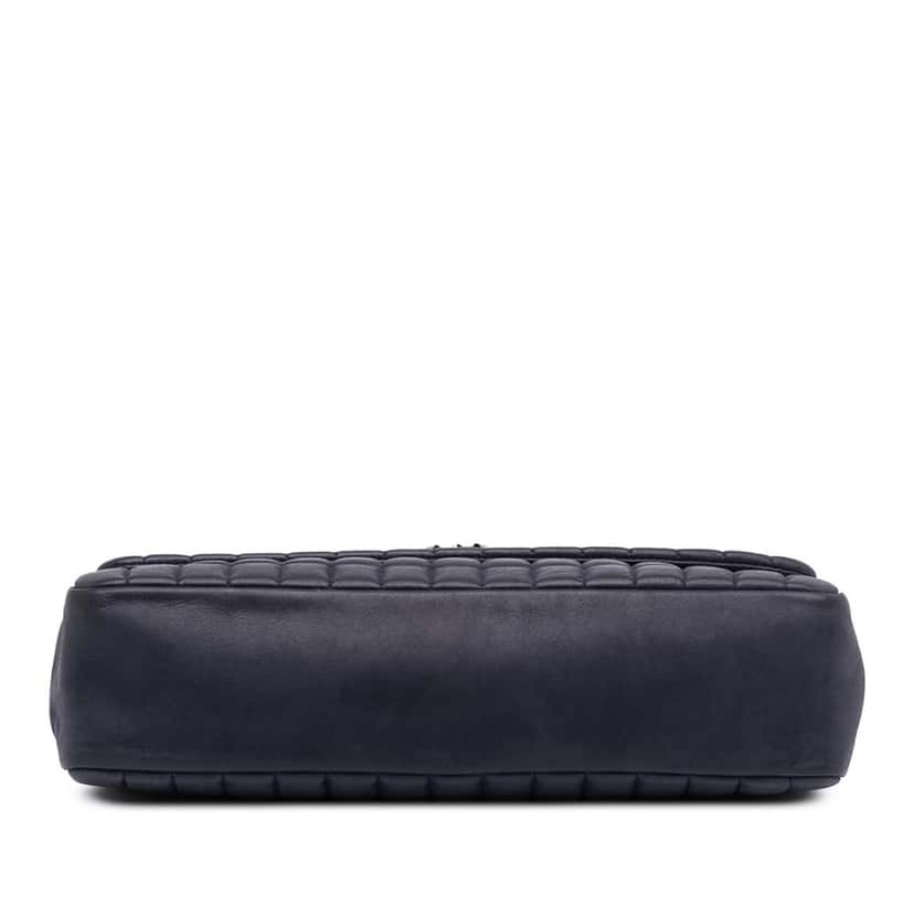 Chanel Chocolate Bar Iridescent Calfskin Bubble Flap Blue Leather Good condition - Inside View