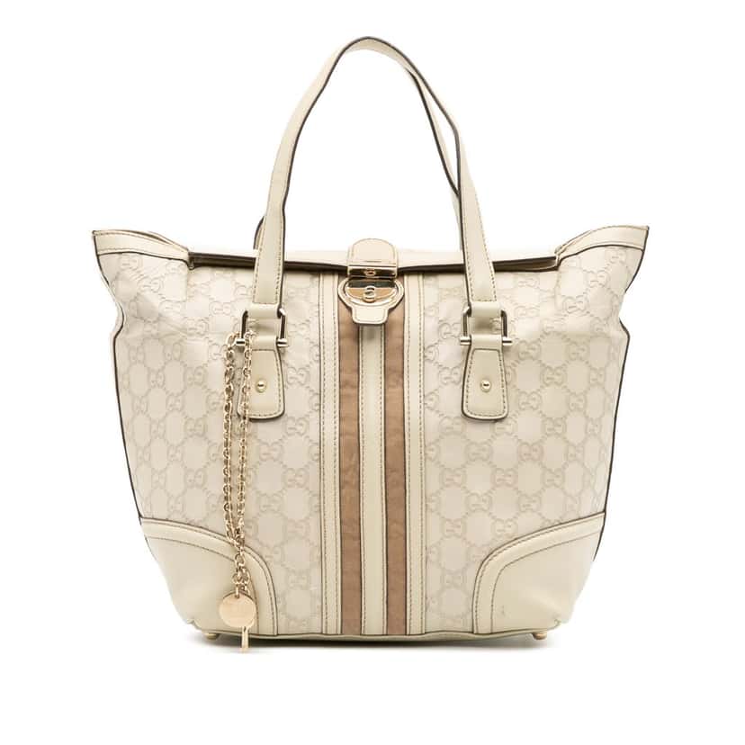 Gucci Guccissima Treasure Handbag White Leather Good condition - Front View