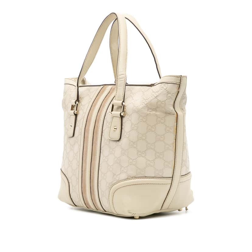 Gucci Guccissima Treasure Handbag White Leather Good condition - Back View