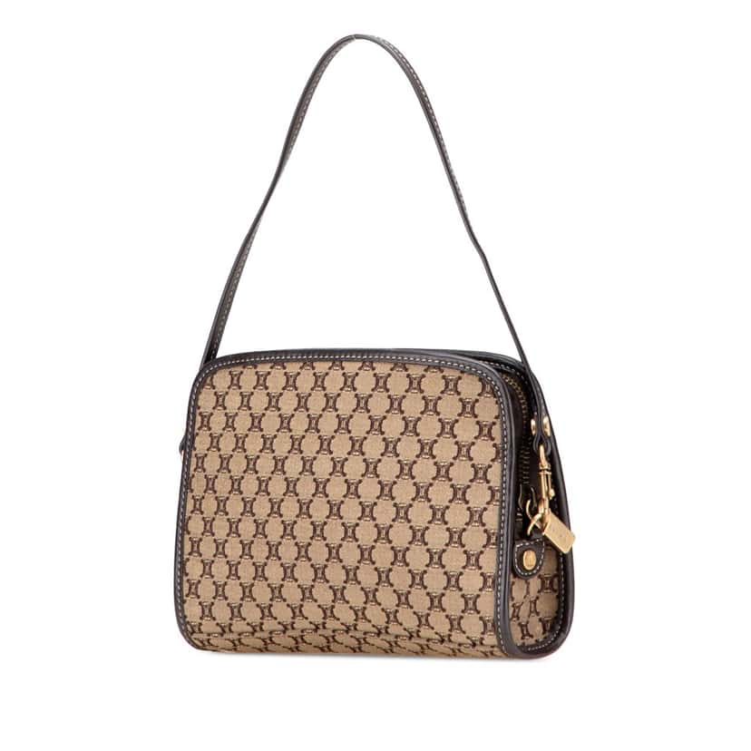 Celine Macadam Canvas Triomphe Handbag Brown Canvas Good condition - Back View