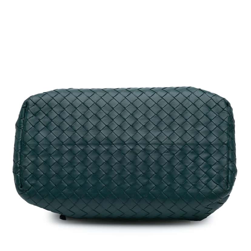 Bottega Veneta Mini Nappa Intrecciato Roma Satchel Green Leather Good condition - Inside View