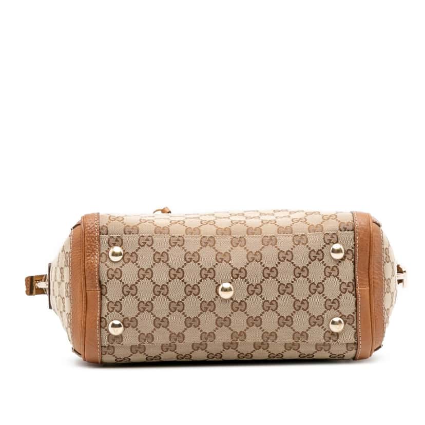 Gucci Medium GG Canvas Charm Satchel Brown Canvas Good condition - Inside View