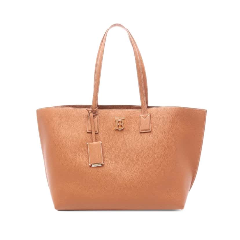 Burberry Medium Leather TB Monogram Tote Brown Leather Good condition - Front View