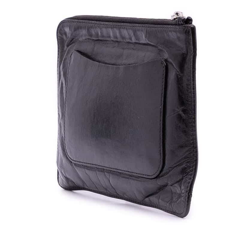 Chanel Lambskin Votez Coco Clutch Black Leather Very good condition - Back View