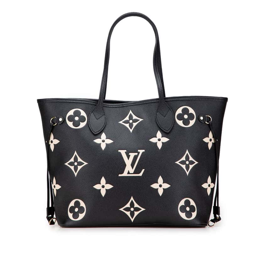 Louis Vuitton Bicolor Monogram Giant Empreinte Neverfull MM Black Leather Good condition - Front View