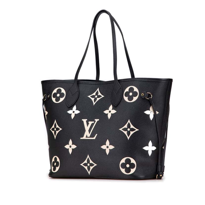 Louis Vuitton Bicolor Monogram Giant Empreinte Neverfull MM Black Leather Good condition - Back View