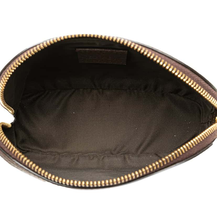 Gucci GG Supreme Web Ophidia Pouch Brown Canvas Good condition - Model View