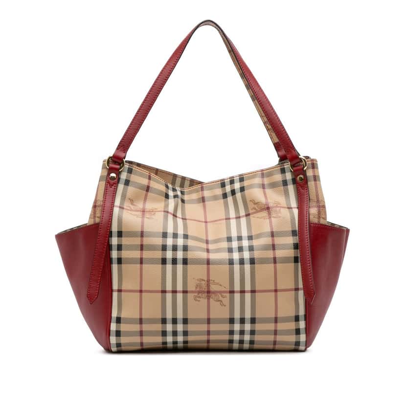Burberry Small Haymarket Check Coated Canvas Canterbury Tote Brown Canvas Good condition - Front View