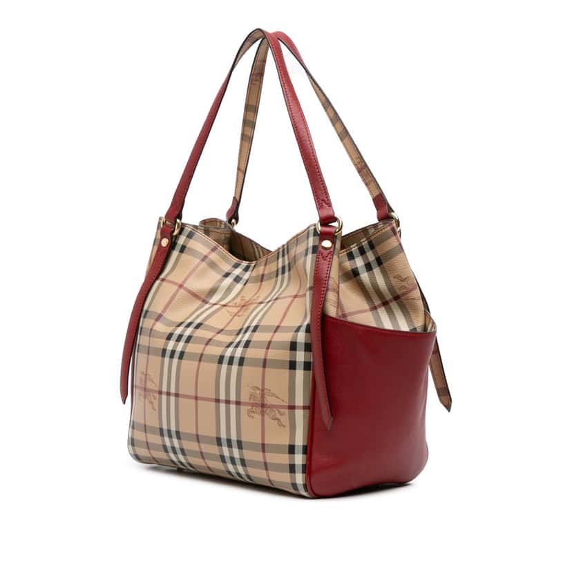 Burberry Small Haymarket Check Coated Canvas Canterbury Tote Brown Canvas Good condition - Back View