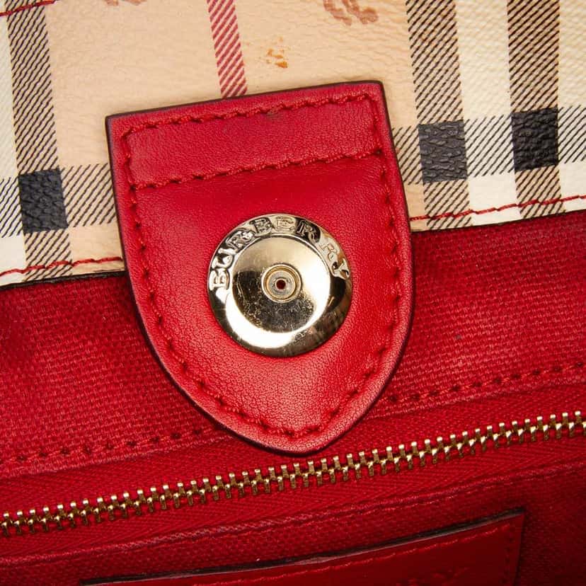 Burberry Small Haymarket Check Coated Canvas Canterbury Tote Brown Canvas Good condition - Box View