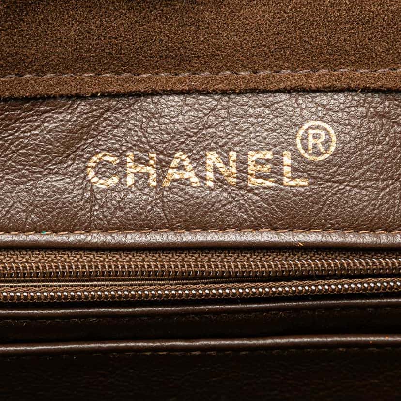 Chanel Suede Logo Strap Tote Brown Leather Good condition - Box View