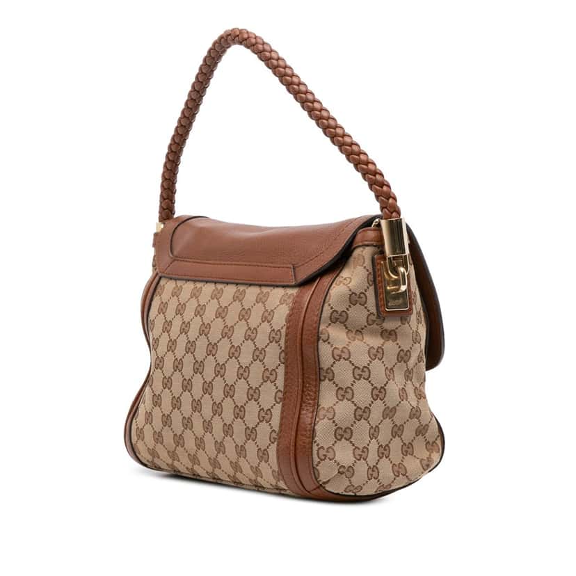 Gucci GG Canvas Bella Satchel Brown Canvas Good condition - Back View