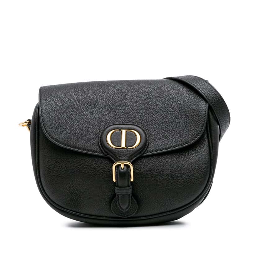 Dior Medium Grained Calfskin Bobby Crossbody Black Leather Good condition - Front View