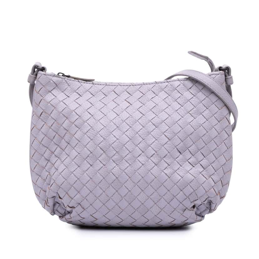 Bottega Veneta Cervo Intrecciato Crossbody Purple Leather Good condition - Front View