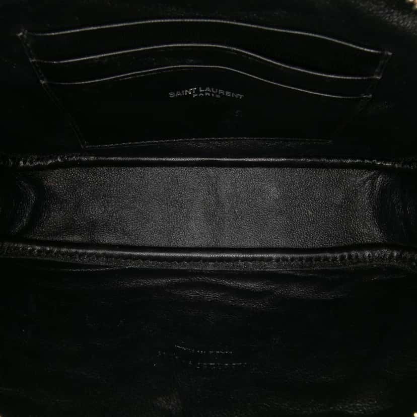 Saint Laurent Mini Grain de Poudre Monogram Lou Camera Bag Brown Leather Good condition - Model View