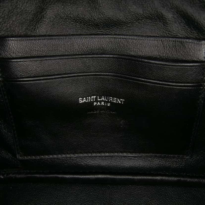 Saint Laurent Mini Grain de Poudre Monogram Lou Camera Bag Brown Leather Good condition - Box View
