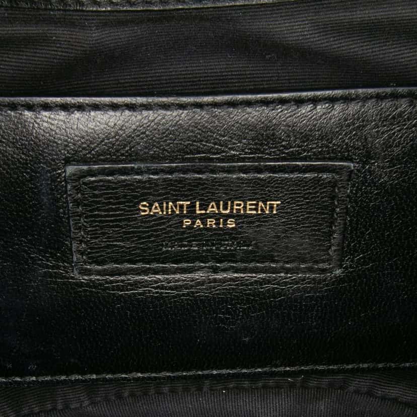 Saint Laurent Medium Sheepskin Triquilt Monogram College Bag Black Leather Good condition - Box View