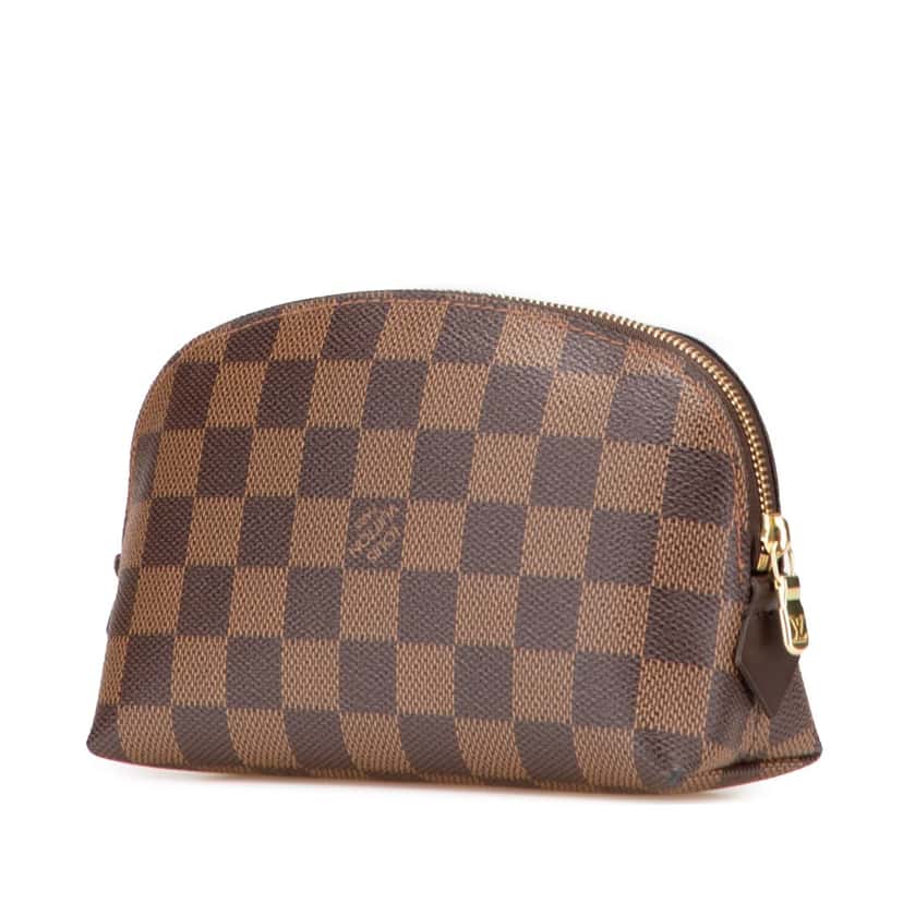 Louis Vuitton Damier Ebene Cosmetic Pouch Brown Canvas Good condition - Back View