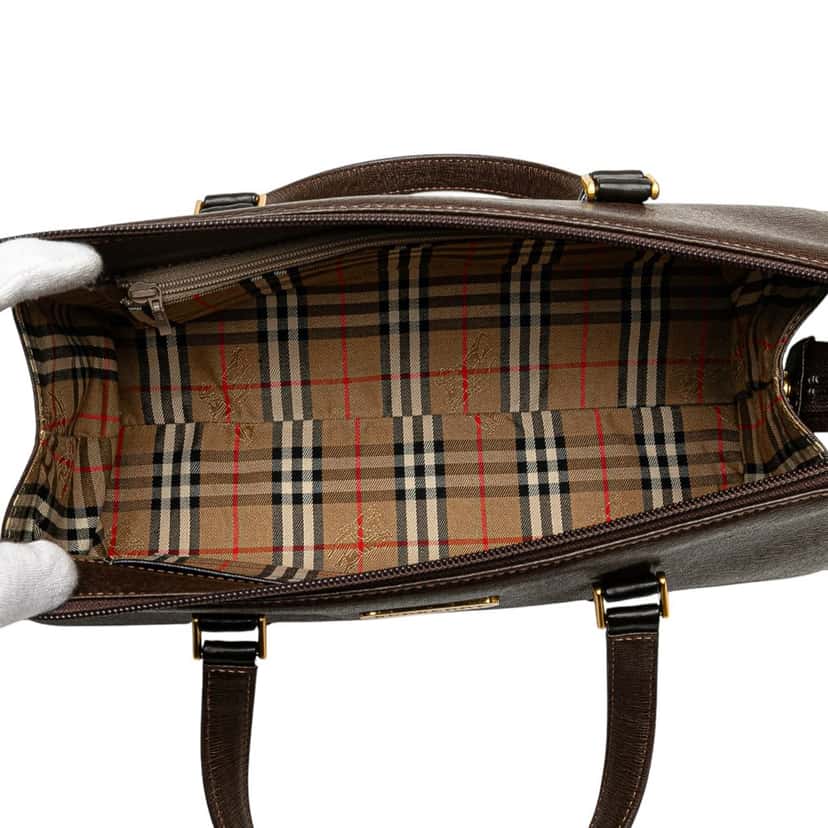 Burberry Leather Boston Bag Brown Leather Good condition - Model View