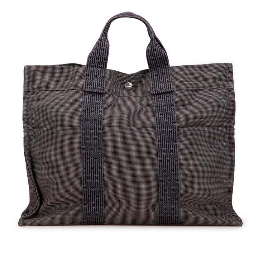 Hermès Canvas Herline MM Grey Canvas Good condition - Front View