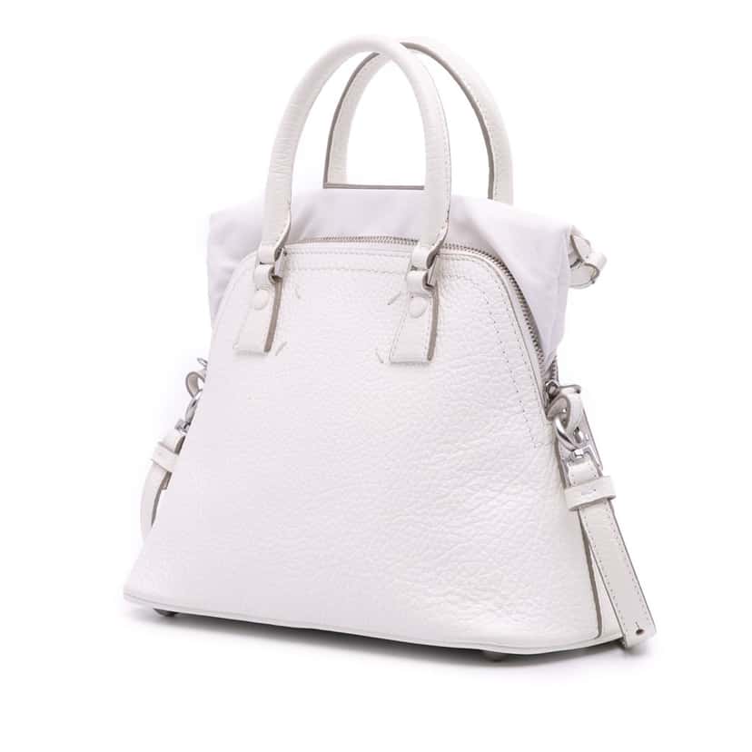 Maison Margiela Mini Grained Leather 5ac Classique Satchel White Leather Good condition - Back View