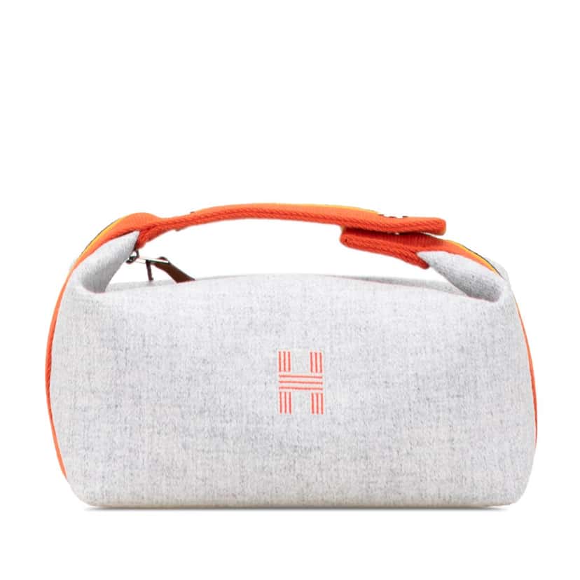 Hermès Small Wool Bride A Brac Rocabar Case Grey Wool Good condition - Front View