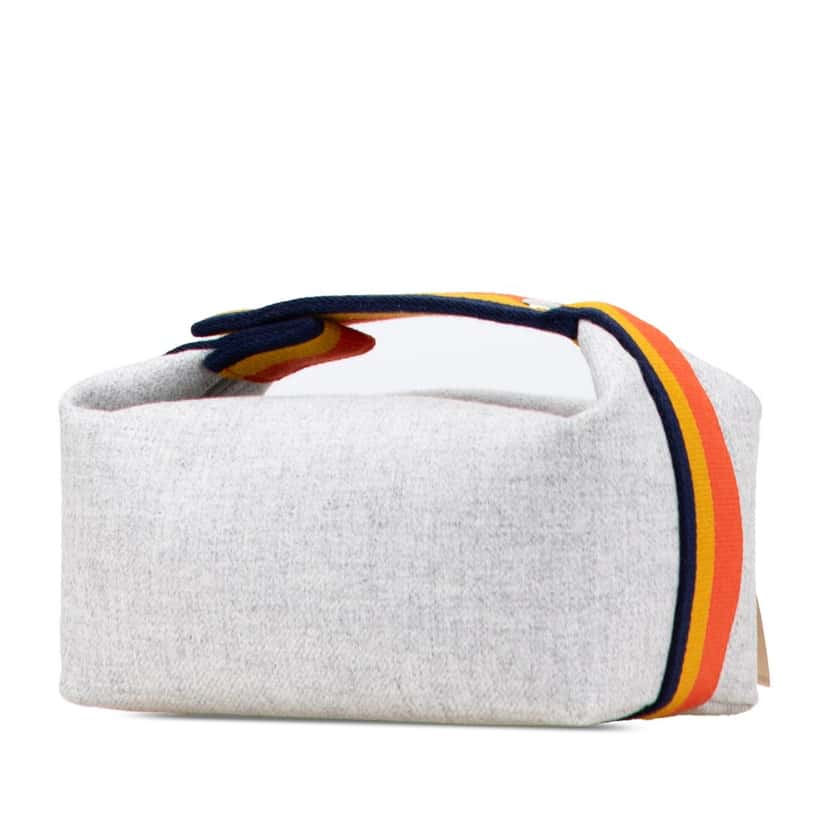 Hermès Small Wool Bride A Brac Rocabar Case Grey Wool Good condition - Back View