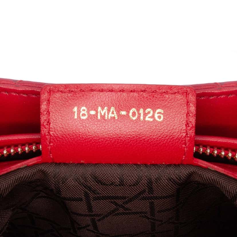 Dior Medium Lambskin Cannage Lady Dior Red Leather Good condition - Box View