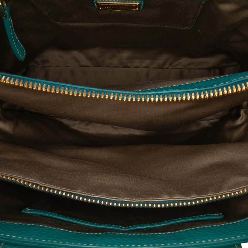 Miu Miu Vitello Caribou Satchel Blue Leather Good condition - Model View