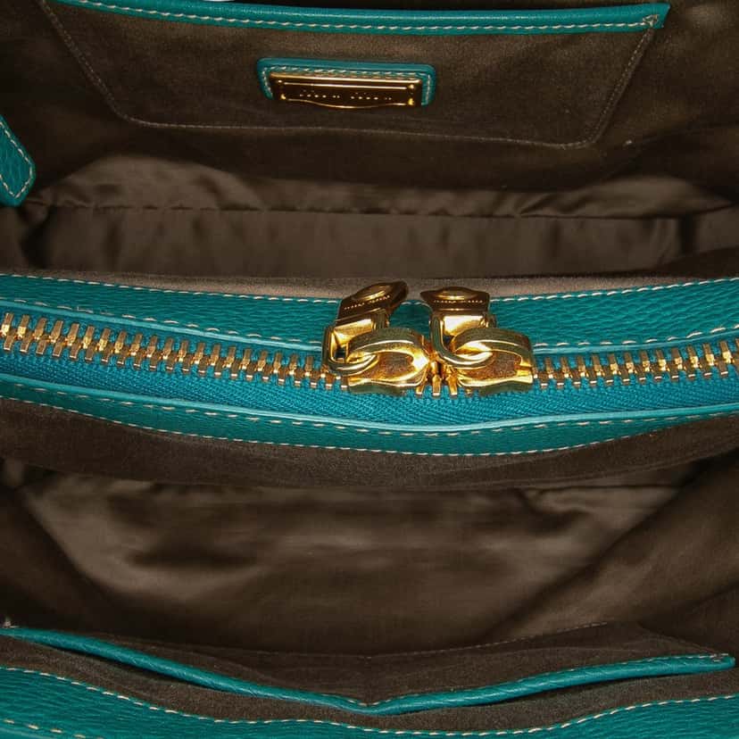 Miu Miu Vitello Caribou Satchel Blue Leather Good condition - Box View