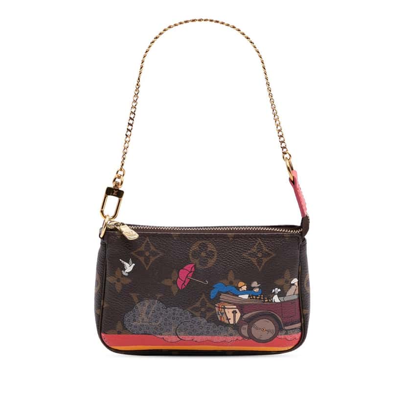 Louis Vuitton Monogram Evasion Illustre Mini Pochette Accessories Brown Canvas Good condition - Front View