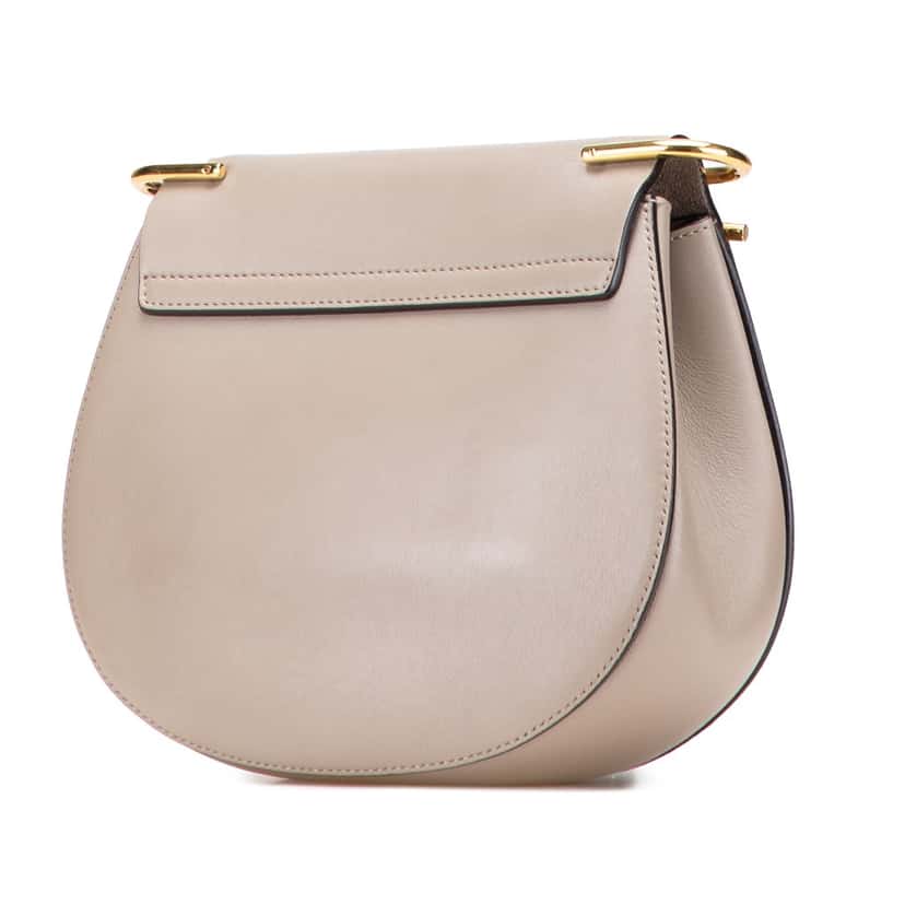 Chloé Small Suede and Calfskin Drew Crossbody Brown Leather Good condition - Back View