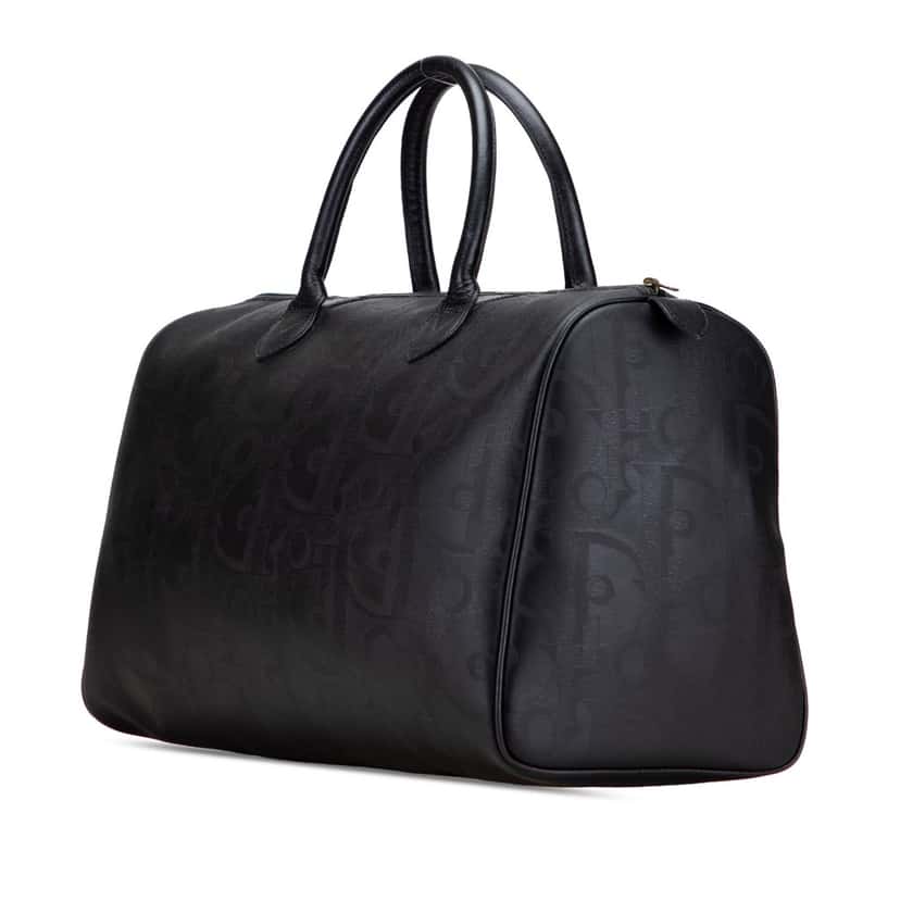Dior Diorissimo Trotter Coated Canvas Boston Bag Black Canvas Good condition - Back View