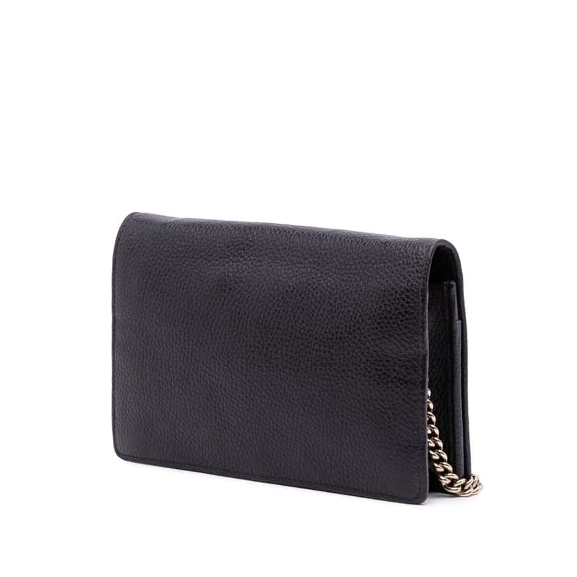 Gucci Leather Soho Wallet on Chain Black Leather Fair condition - Back View