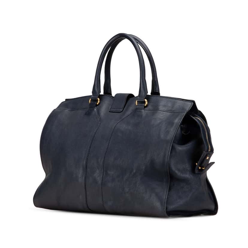 Yves Saint Laurent Large Leather Cabas Chyc Satchel Blue Leather Good condition - Back View