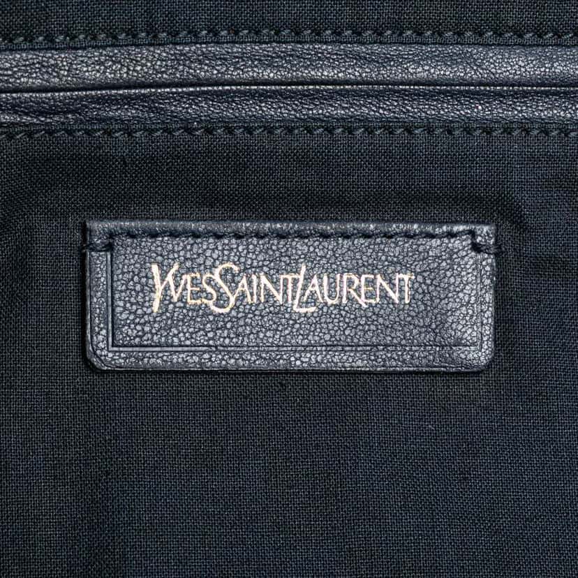 Yves Saint Laurent Large Leather Cabas Chyc Satchel Blue Leather Good condition - Box View