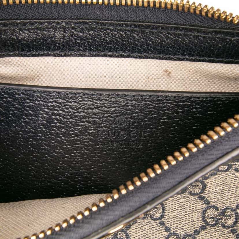 Gucci Small GG Supreme Ophidia Web Satchel Brown Canvas Good condition - Box View