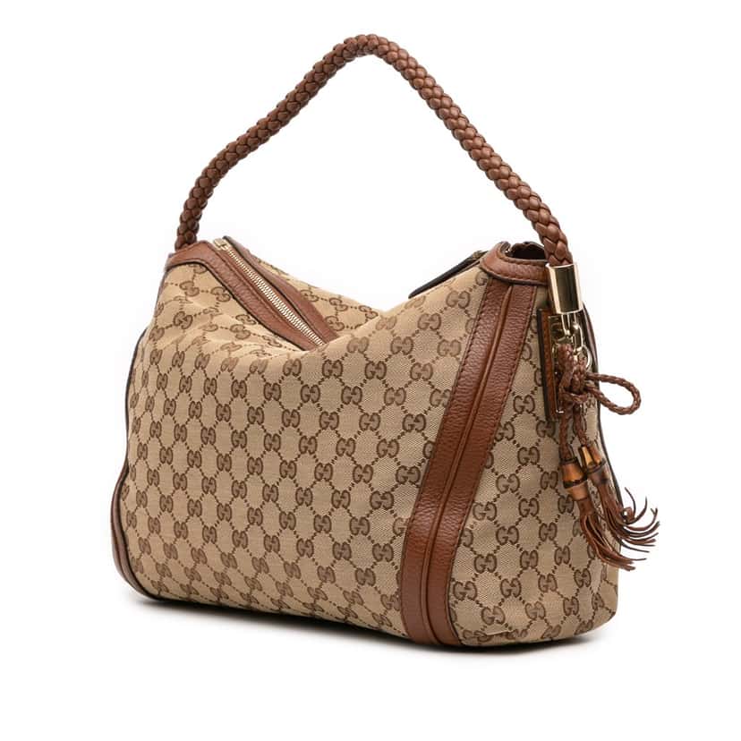 Gucci Medium GG Canvas Bella Shoulder Bag Brown Canvas Fair condition - Back View