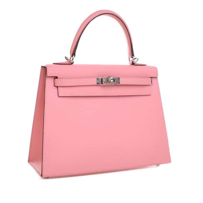 Hermès Epsom Kelly II Sellier 25 Pink Leather Good condition - Back View