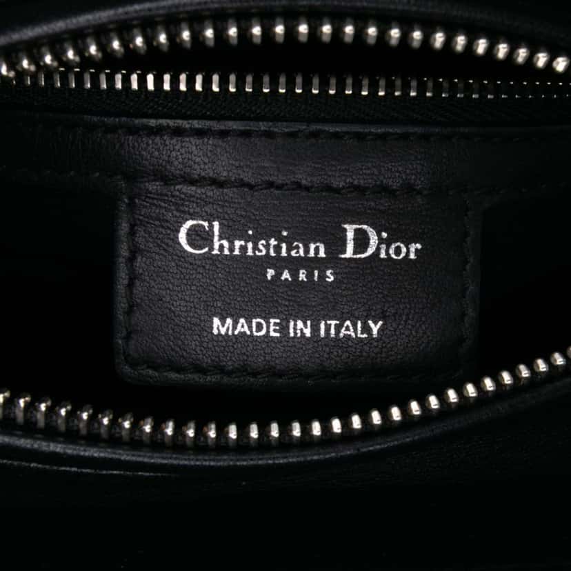 Dior Medium Calfskin Sequin Art Lady Dior Black Leather Good condition - Box View