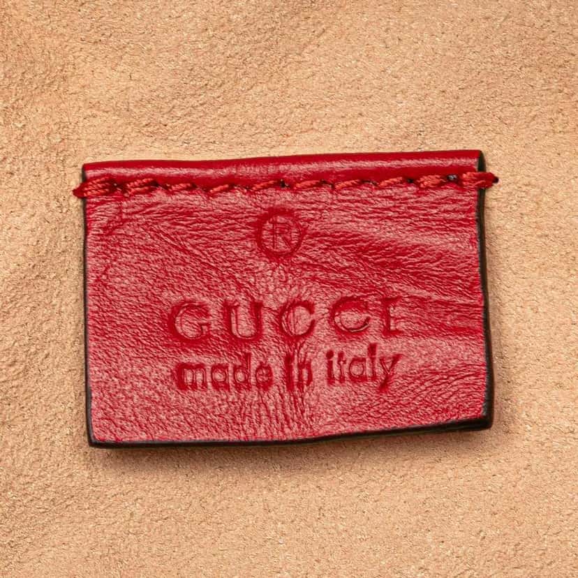 Gucci Mini GG Marmont Matelasse Leather Round Backpack Red Leather Good condition - Box View