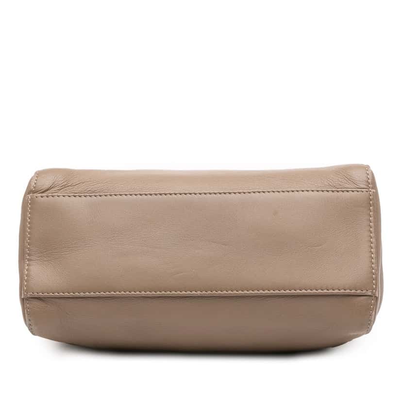 Fendi Mini Leather Iconic Peekaboo Satchel Brown Leather Fair condition - Inside View