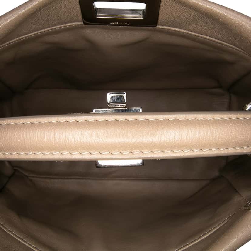 Fendi Mini Leather Iconic Peekaboo Satchel Brown Leather Fair condition - Model View