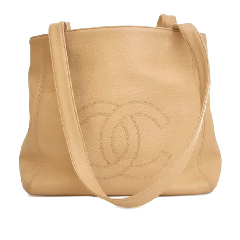 Chanel CC Caviar Tote Brown Leather Good condition - Front View