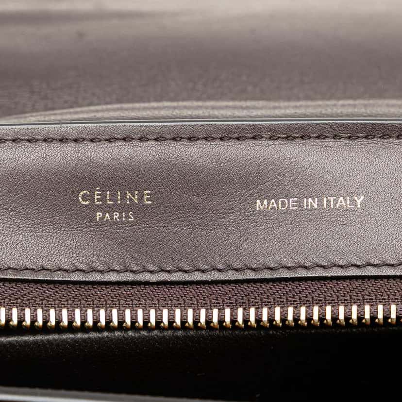 Celine Medium Tricolor Leather Trapeze Satchel Brown Leather Good condition - Box View