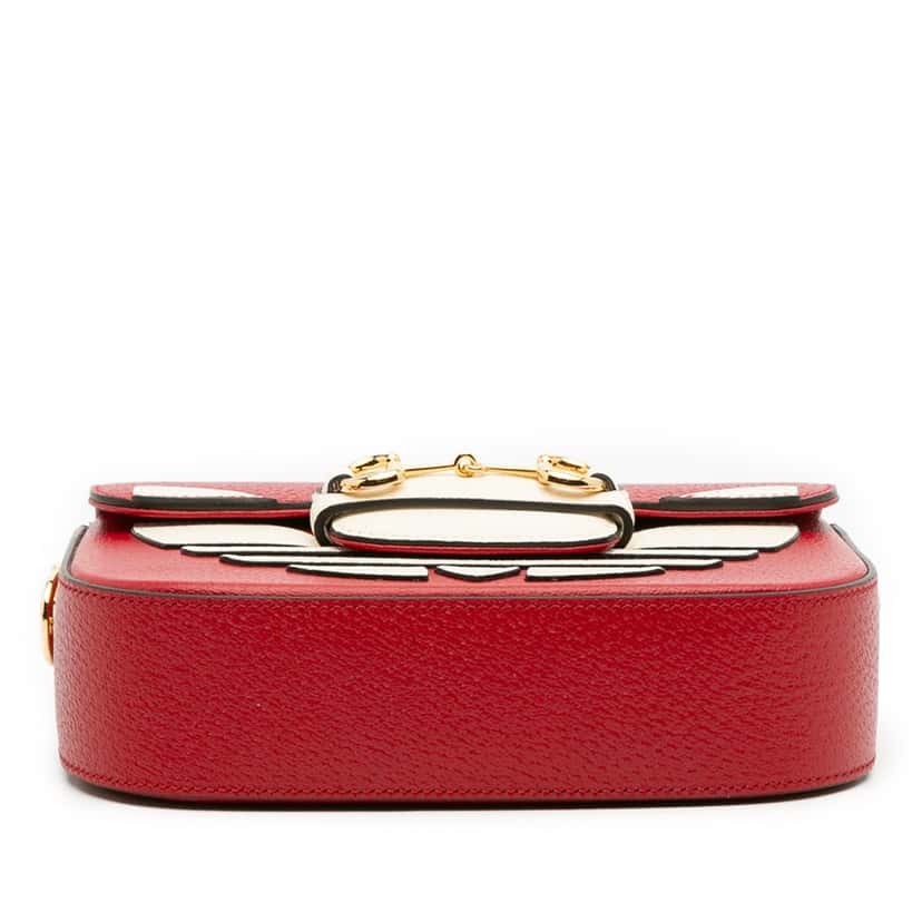 Gucci Adidas Mini Leather Web Horsebit 1955 Crossbody Red Leather Very good condition - Inside View