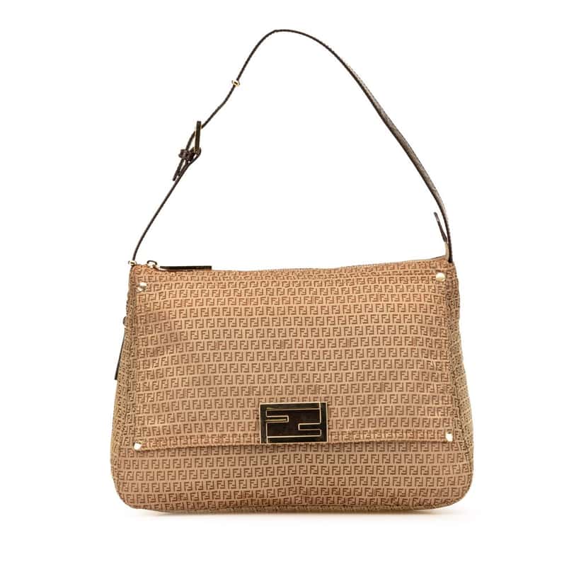 Fendi Micro Zucchino Canvas Mamma Forever Brown Canvas Good condition - Front View